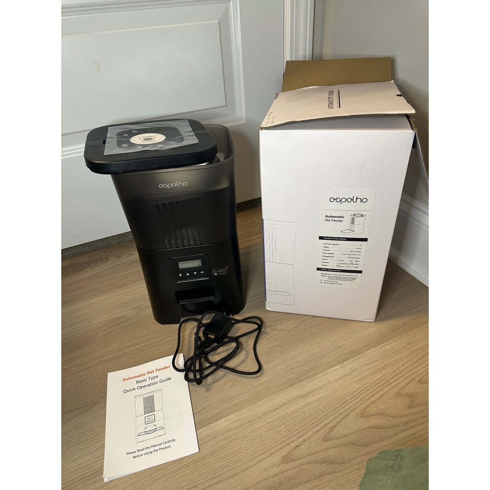 Espelho Automatic Pet Feeder 4L‎ for Cats Dogs Black BPA-Free Basic Type 1.87KG